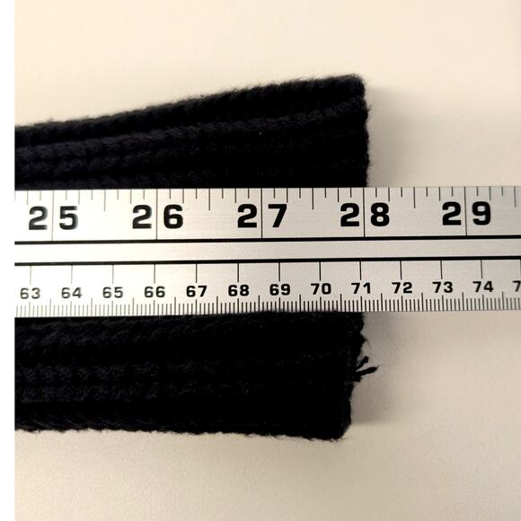 Chunky Knit Wrap Sweater Shawl Neck Womens XL Black Cotton Blend American Eagle - Picture 6 of 7